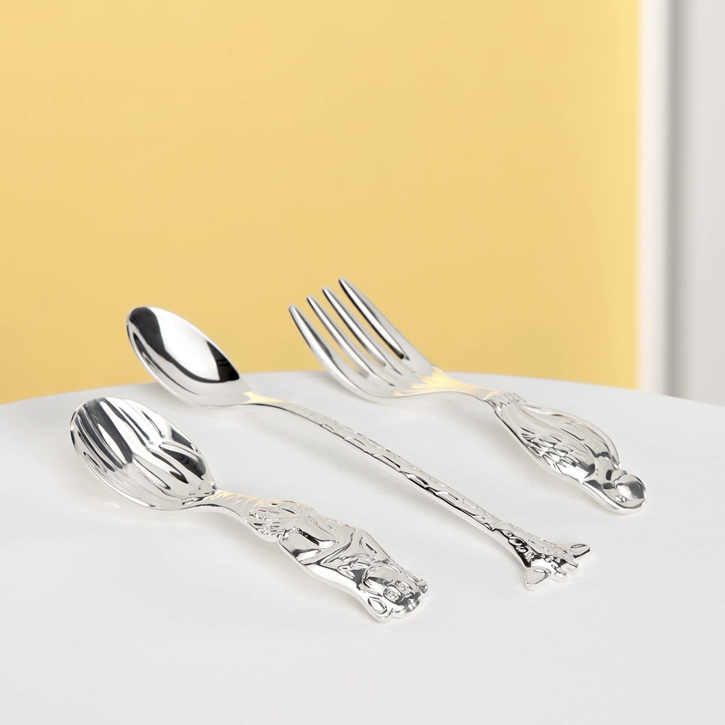 Amazon.co.jp: Reed & Barton Silver Safari 3-Piece Baby Flatware