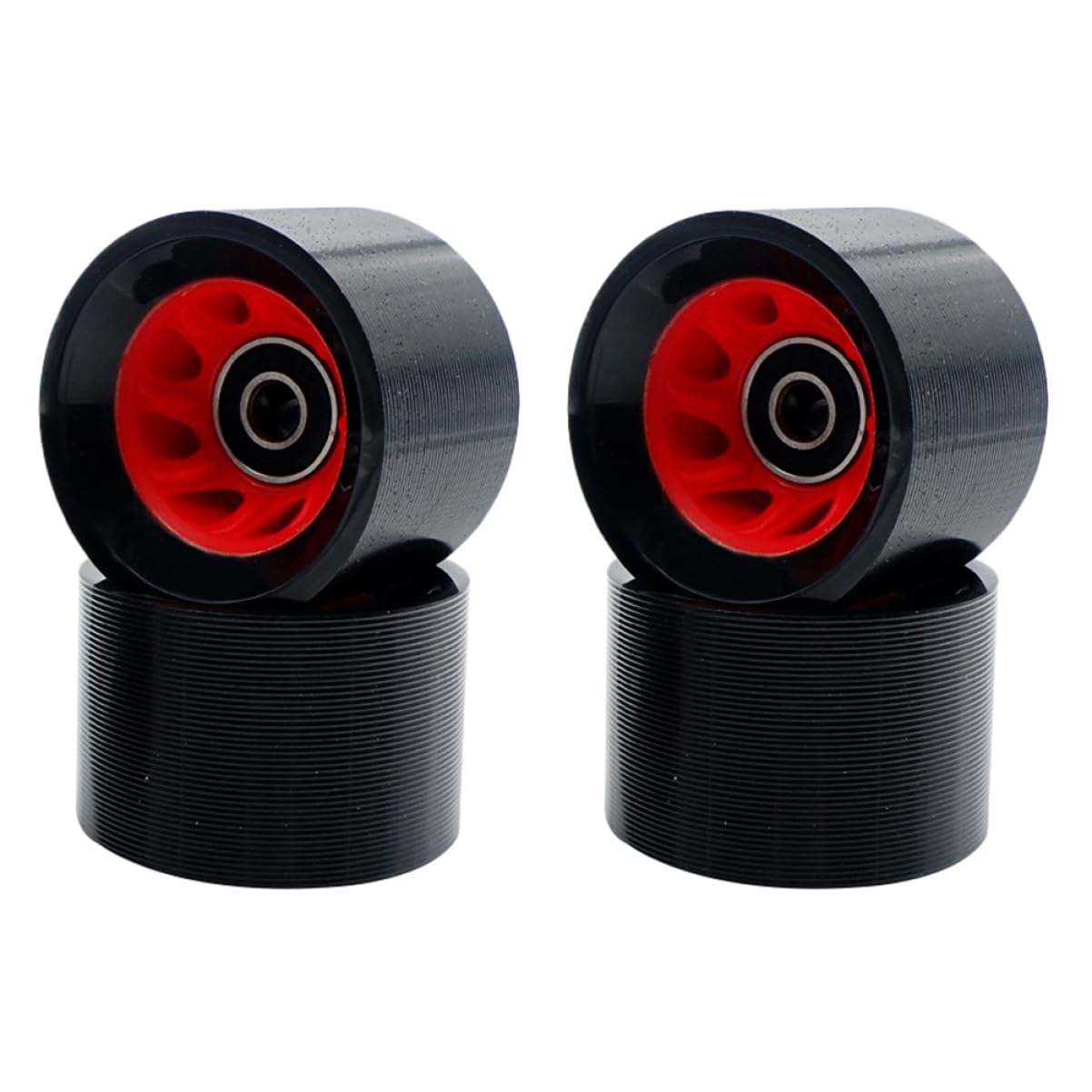Mikikit 1Set Double Row Skating Wheels Replacement Wheels for Roller Skates Skateboards Durable Outdoor Skating Accessories Smooth High Speed Performance