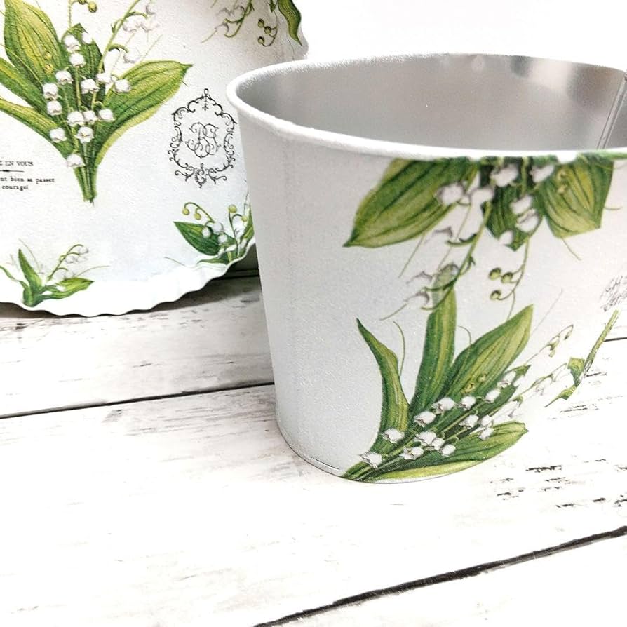 ❤︎sale❤︎ꔛ‬ꕤ ガーデン雑貨 *リメ缶 *鉢カバー *小物入れ*スズラン デコパージュꔛꕤインテリア雑貨♡鉢カバー♡小物入れ♡スズラン