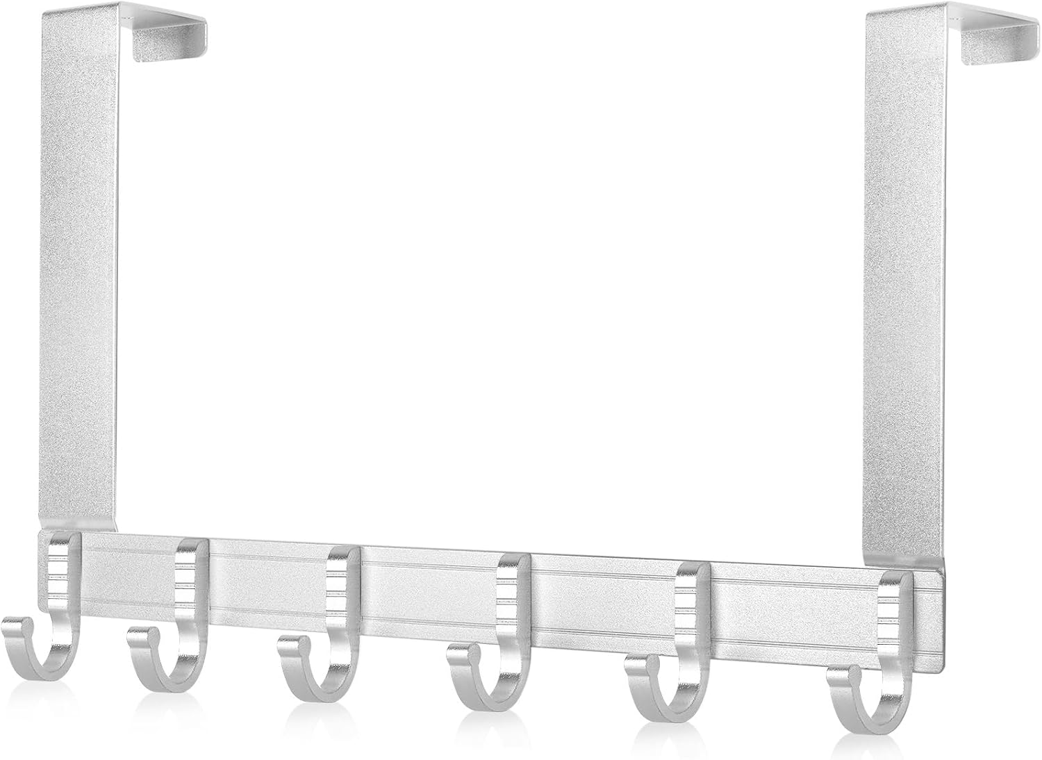 RISEMART Over Door Hooks, 6 Hooks Silver Over Door Hanger for Bedrooms
