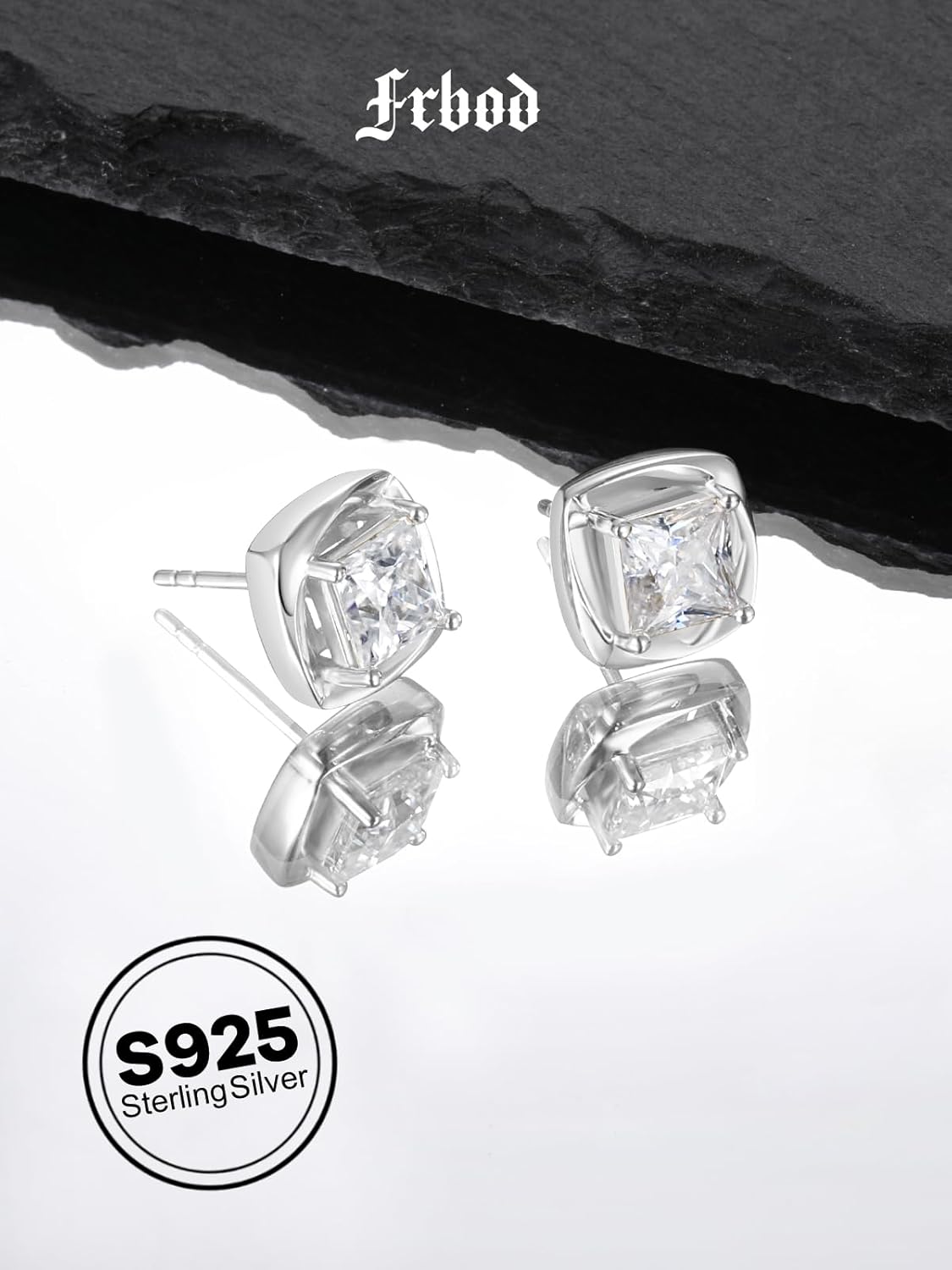 Color-D 2 carats Moissanite Princess/Pear/Teardrop/Oval Cut Stud Earrings for Women Men, Gold/White Gold Plated 925 Sterling Silver Studs, Christmas Mother's Day Valentine's Day Stud Earrings - Image 5