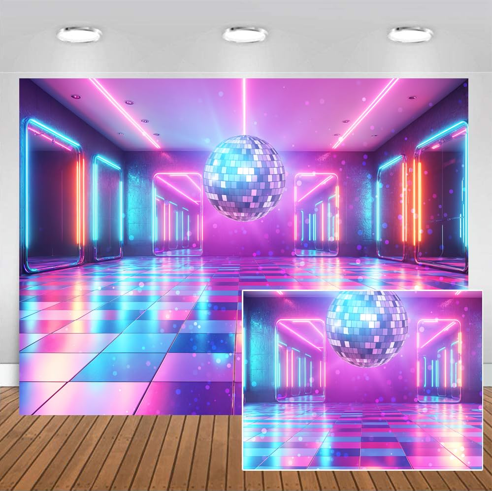 Fondo para fiesta retro 7x5 pies, poliéster ligero miniatura 2