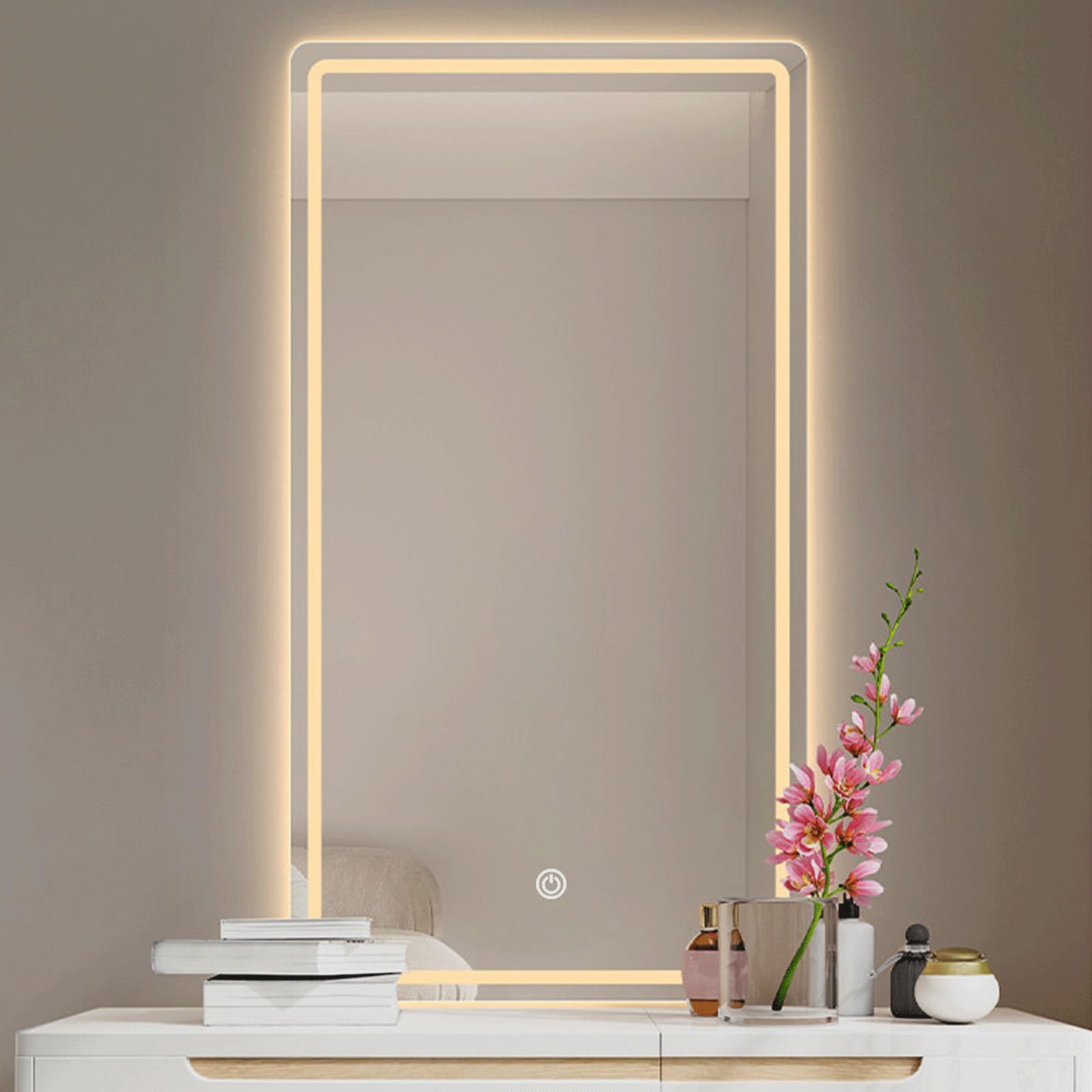 Miroir LED rectangulaire 60cm 3 couleurs pour votre salle de bain