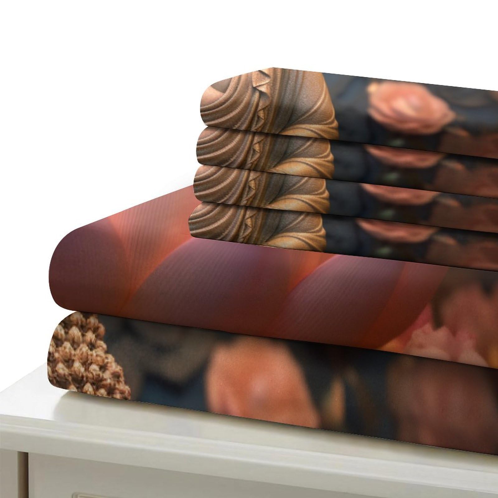 Set Copripiumino Statue Di Buddha - Biancheria Da Letto In Poliestere Con Federe - 240x260 Cm - 3