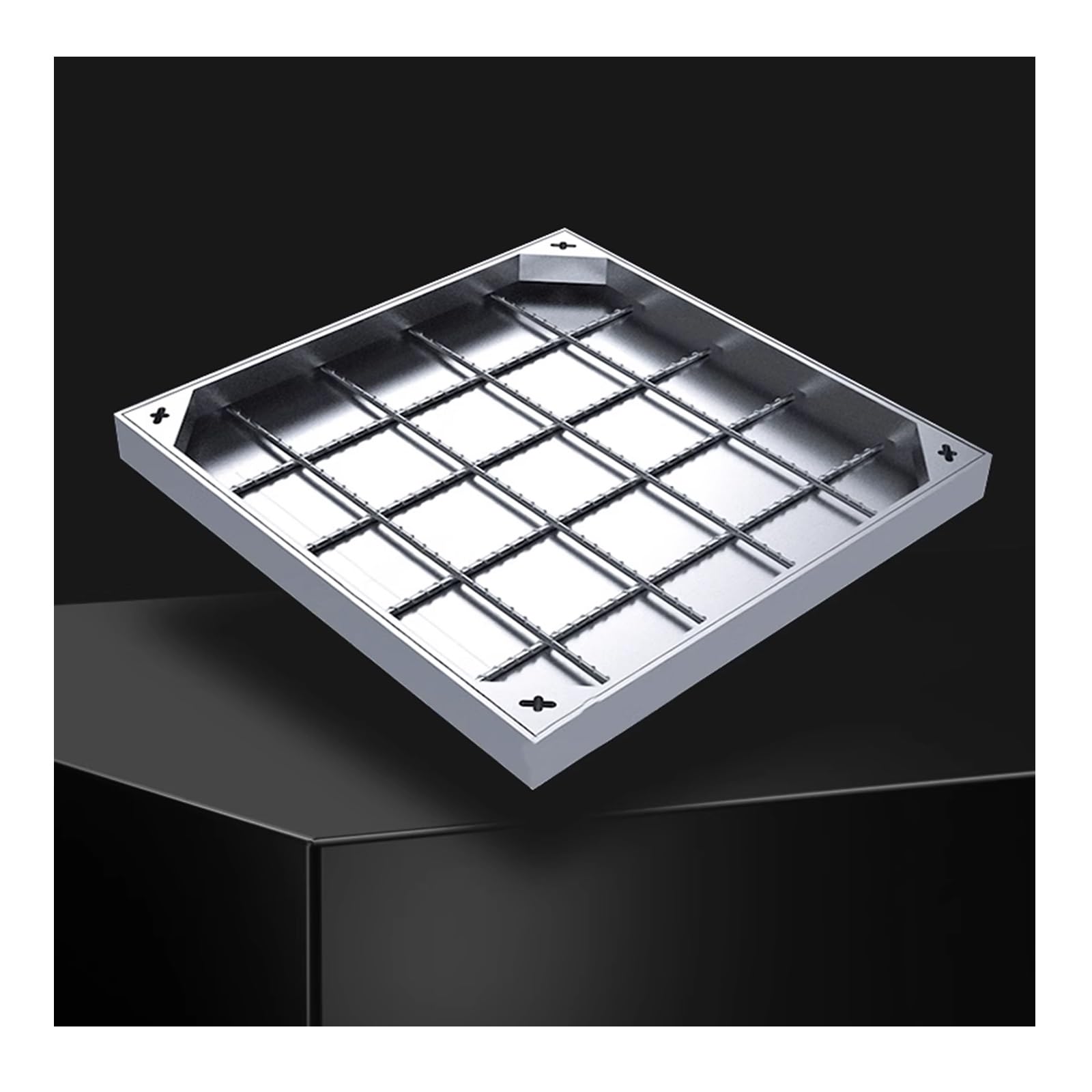 Coperchio e Telaio per pozzetto di ispezione Quadrato in Acciaio Inox Resistente per Fosse settiche, Dimensioni Personalizzate (8 cm, 90x90 cm/35,4x35,4 Pollici), Coperchio Invisibile per ba
