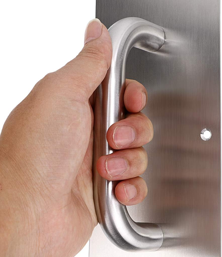 Sumnacon 2 Set 12" Stainess Steel Door Handle Pull & Push Plate - Heavy Duty Gate Handle Bar for Home/Office/Warehouse/Public, Suitable of Wooden/Composite Door with Screws, Brushed