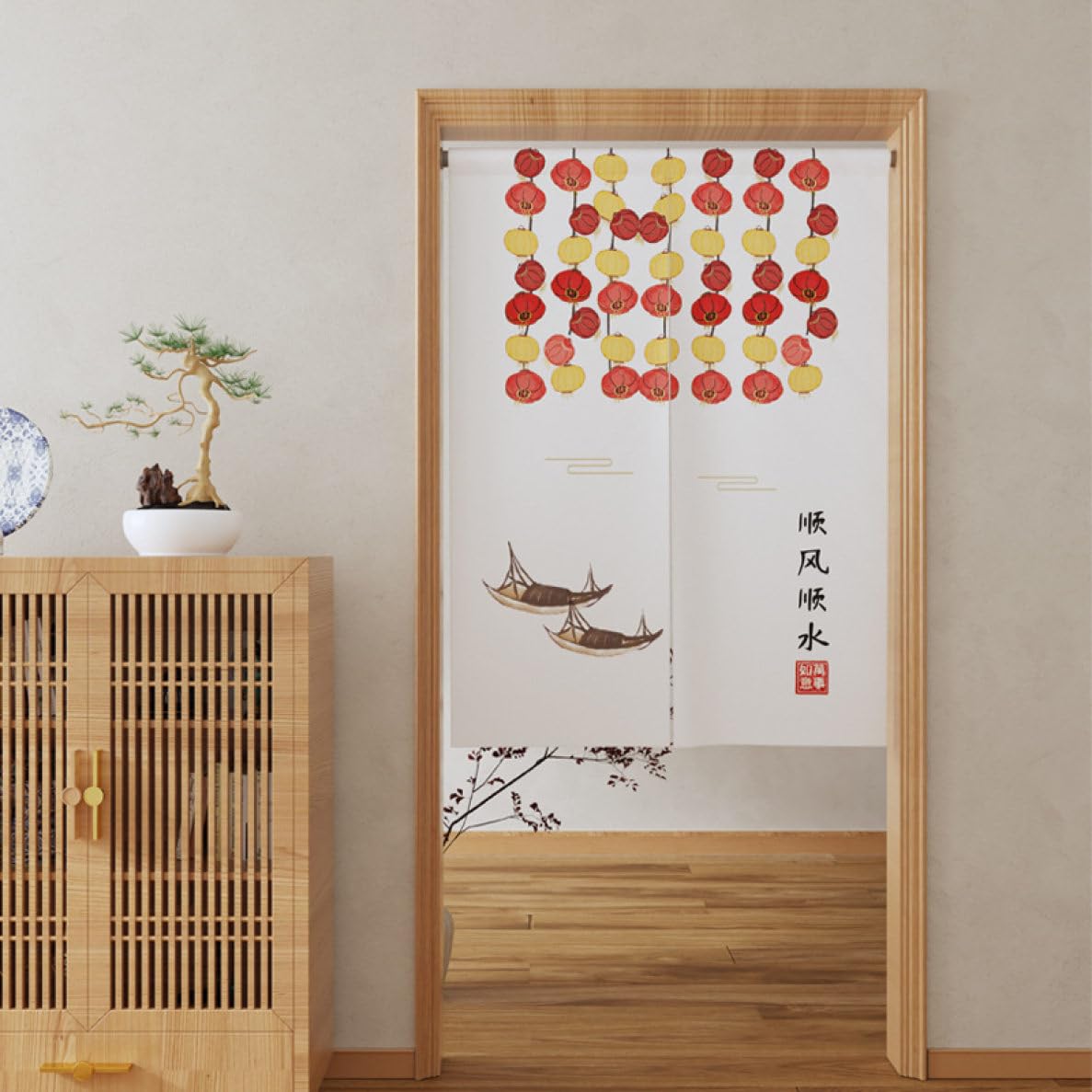 Amazon｜CFGZC のれん 暖簾 ロング丈 180cm 85*120cm 夏 飾り 装飾