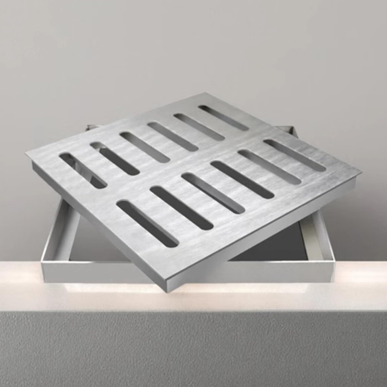 Cubierta de drenaje de ducha de acero inoxidable, rejilla de drenaje de tormenta para lavabo, kit de drenaje de zanja poco profunda para patio al aire libre, interior, dormitorio, patio