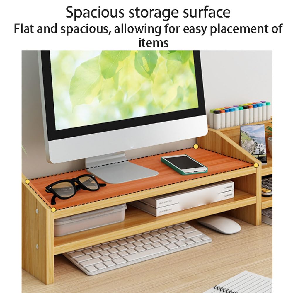 Soporte para monitor, elevador ergonómico para laptop, organizador de escritorio con almacenamiento en capas para oficina y hogar, diseño que ahorra espacio, ideal para mejorar la visualización y la