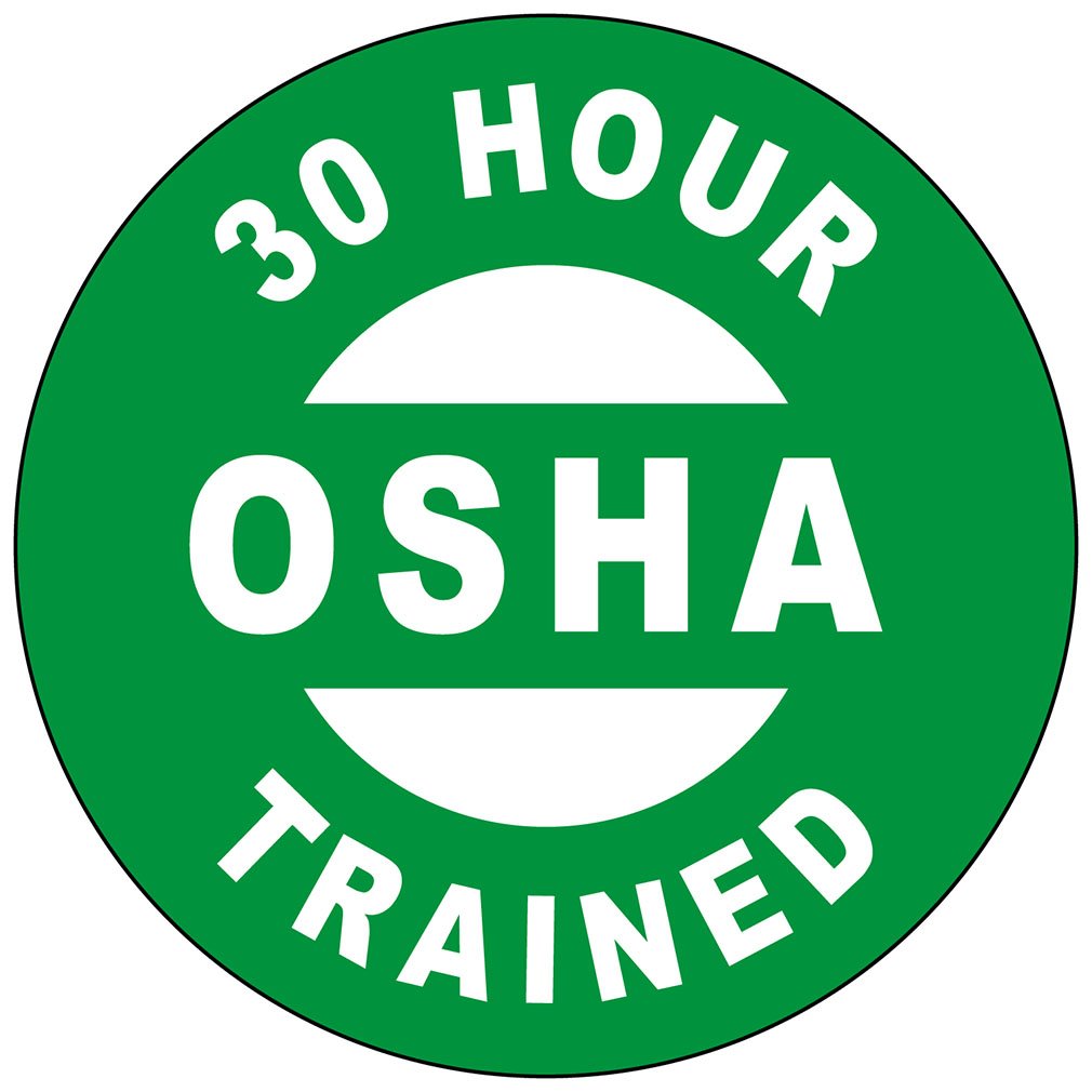 30 Hour OSHA Trained Hard Hat Labels Helmet Vinyl Stickers Decals Reflective