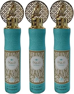 Arabian Air Freshener Bundle (3 x 300ml) Dubai, Luxury Scent, Long Lasting Fragrance (3 x Marwa)