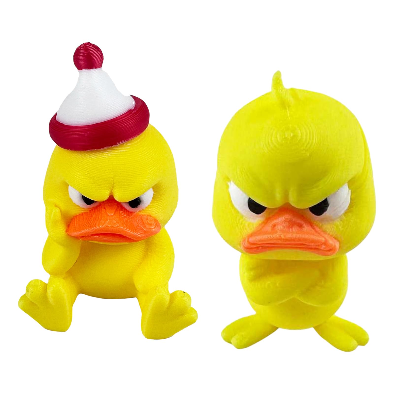 LUCKGONI 2pcs 3D Printed Angry Ducks Figurine Decoration Tabletop Ornament For Offices Home Desk Bookshelf for Friend