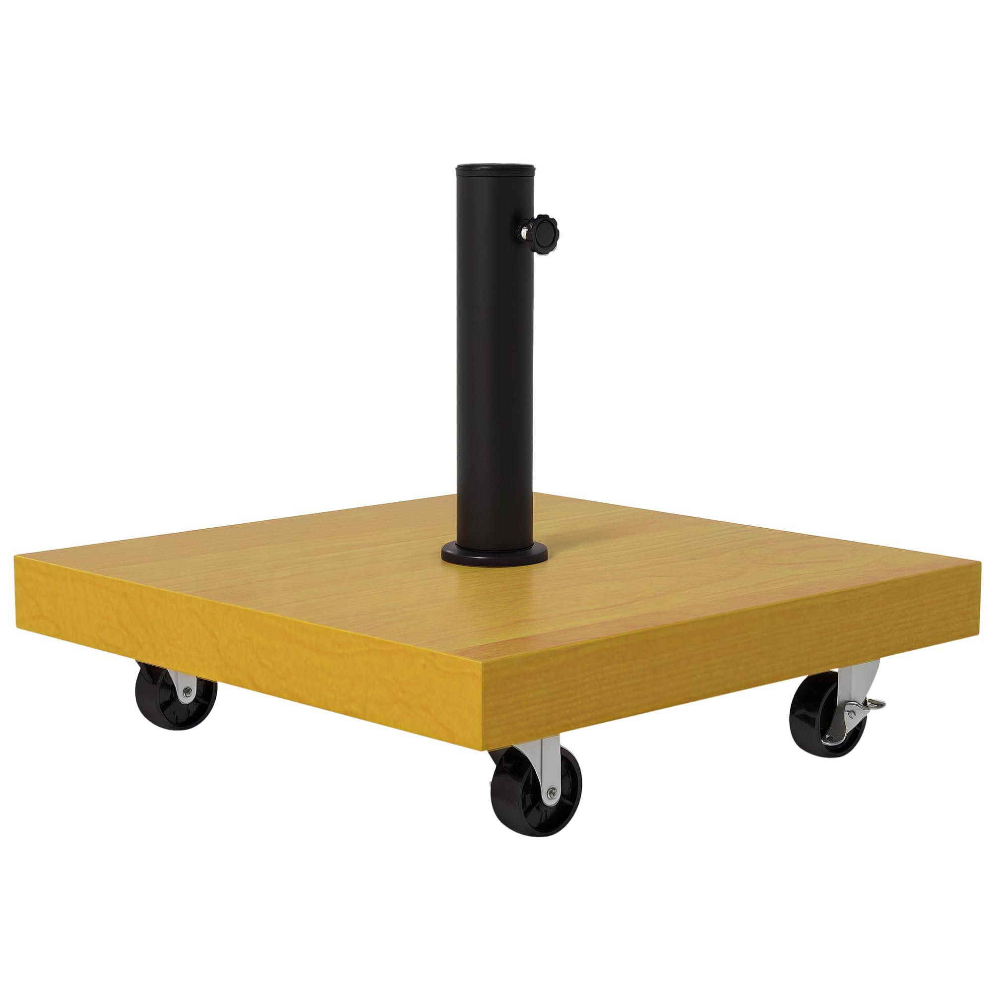 Outsunny Pied de Parasol Carré en Métal 25kg 4 roulettes Ø34/38/48mm | Base de Lestage, Dim. 45L x 45l x 36,5H cm