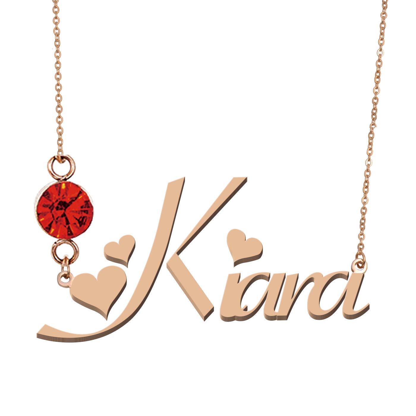 HUAN XUNPersonalized Any Name Necklace with Birthstone