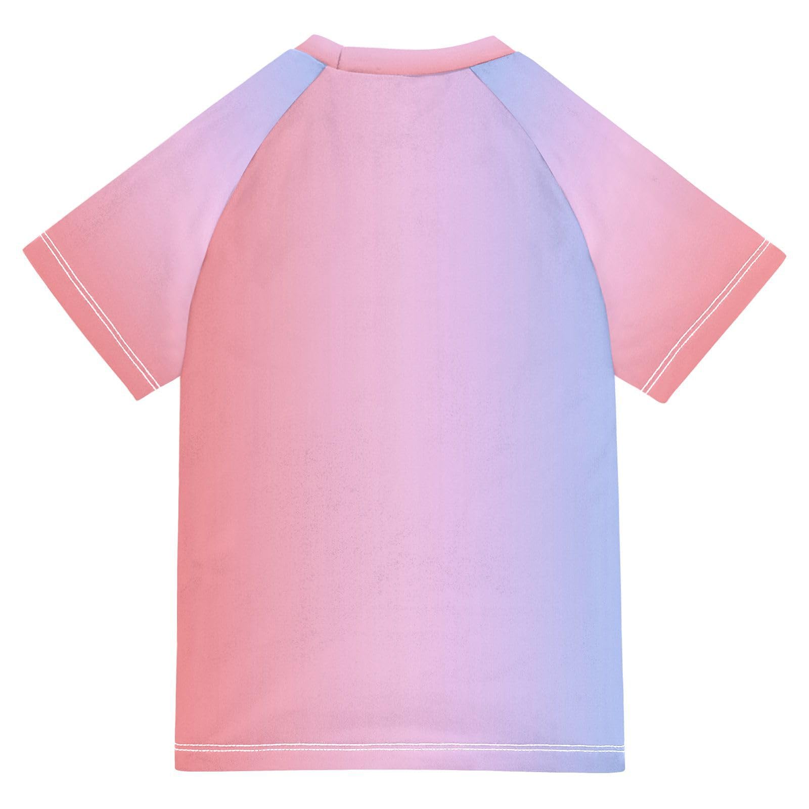 Kids Bathing Suit Short Sleeve Rash Guard for Girls 9T Purple Gradient