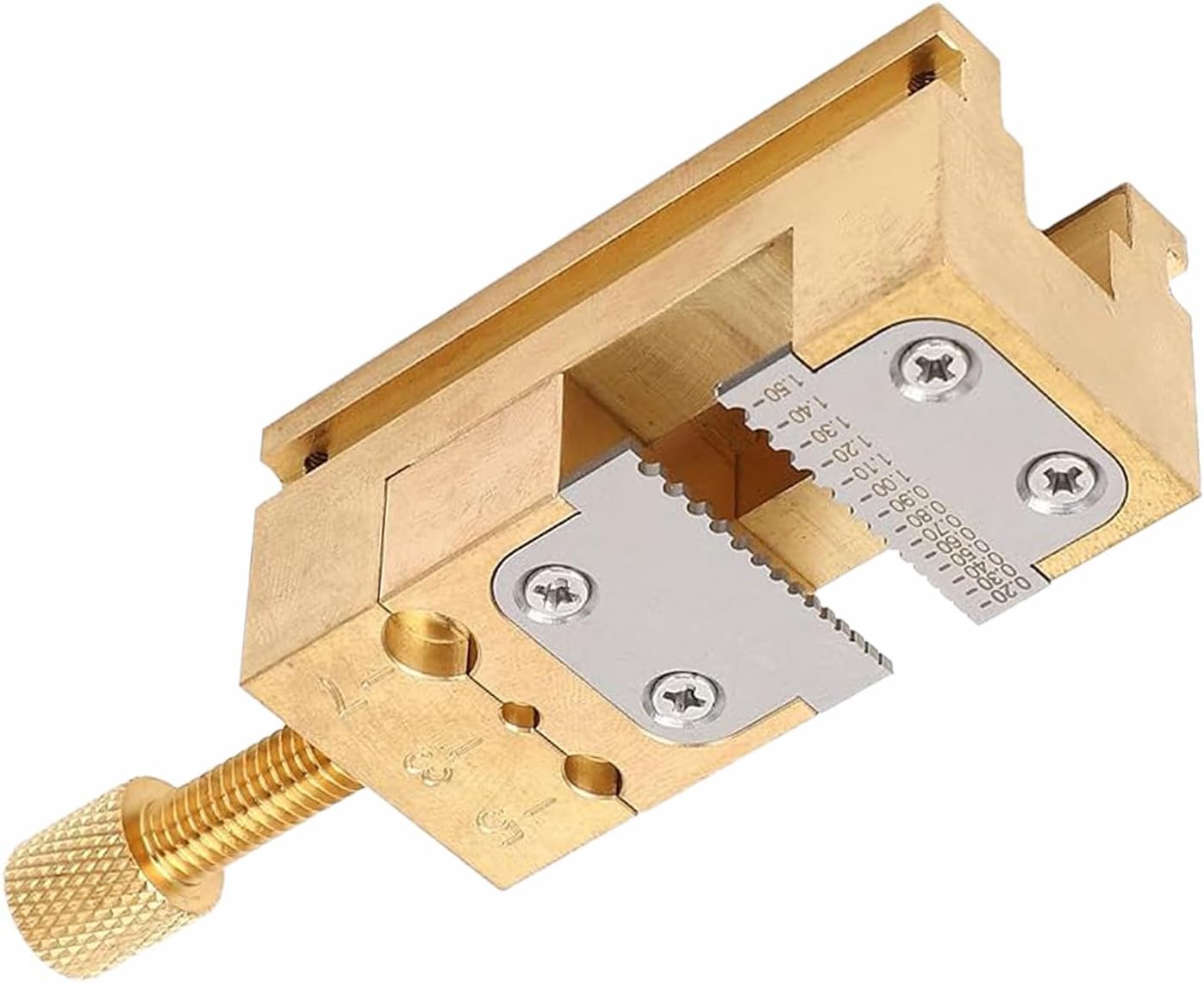 Watch Repair Vise Clamp Brass Precision 0.2-1.5mm Hole Dia Multifunctional Jewerly Carving Tool for Walnut Watch Craft, Watchmaker Wheel Pointer Tube Clamp