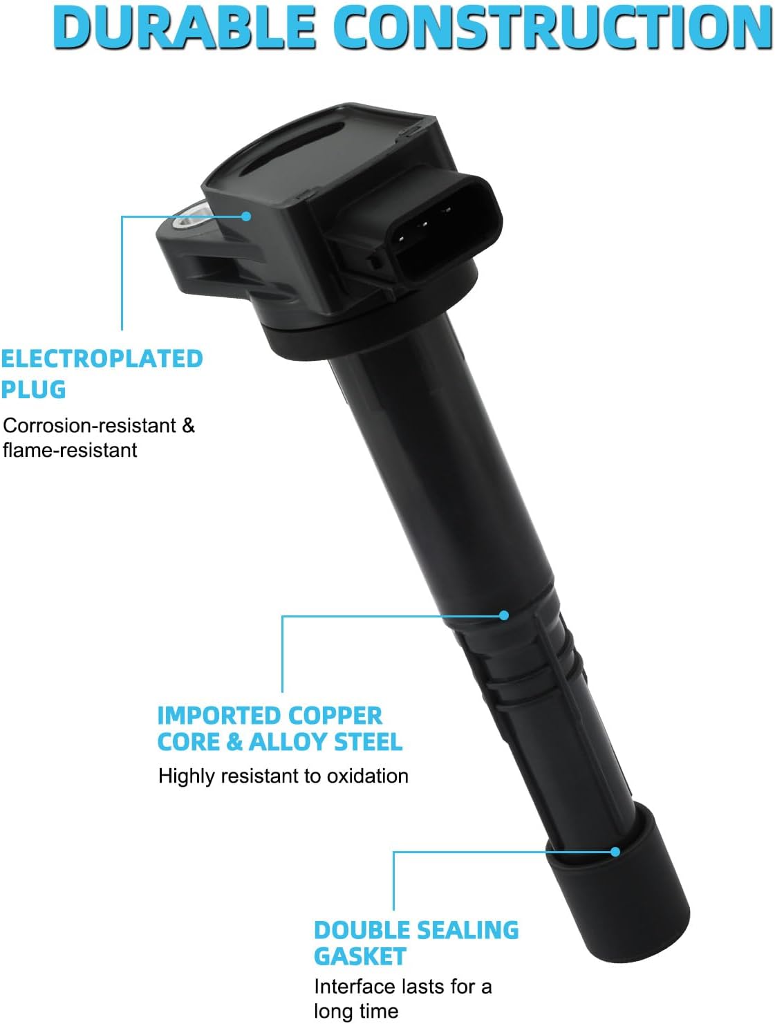 4 PCS UF311 Ignition Coil Pack & Iridium Spark Plugs (2.0L 2.2L 2.4L) For Honda Accord 03-07,Civic 02-11,CR-V 02-09,Element 03-11,S2000 04-05,For Acura CSX 06-11,RSX 02-06, # UF583 UF393 5C1682