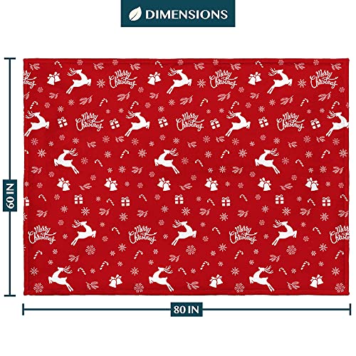 Couverture de Noël sherpa de qualité supérieure grand plaid réversible