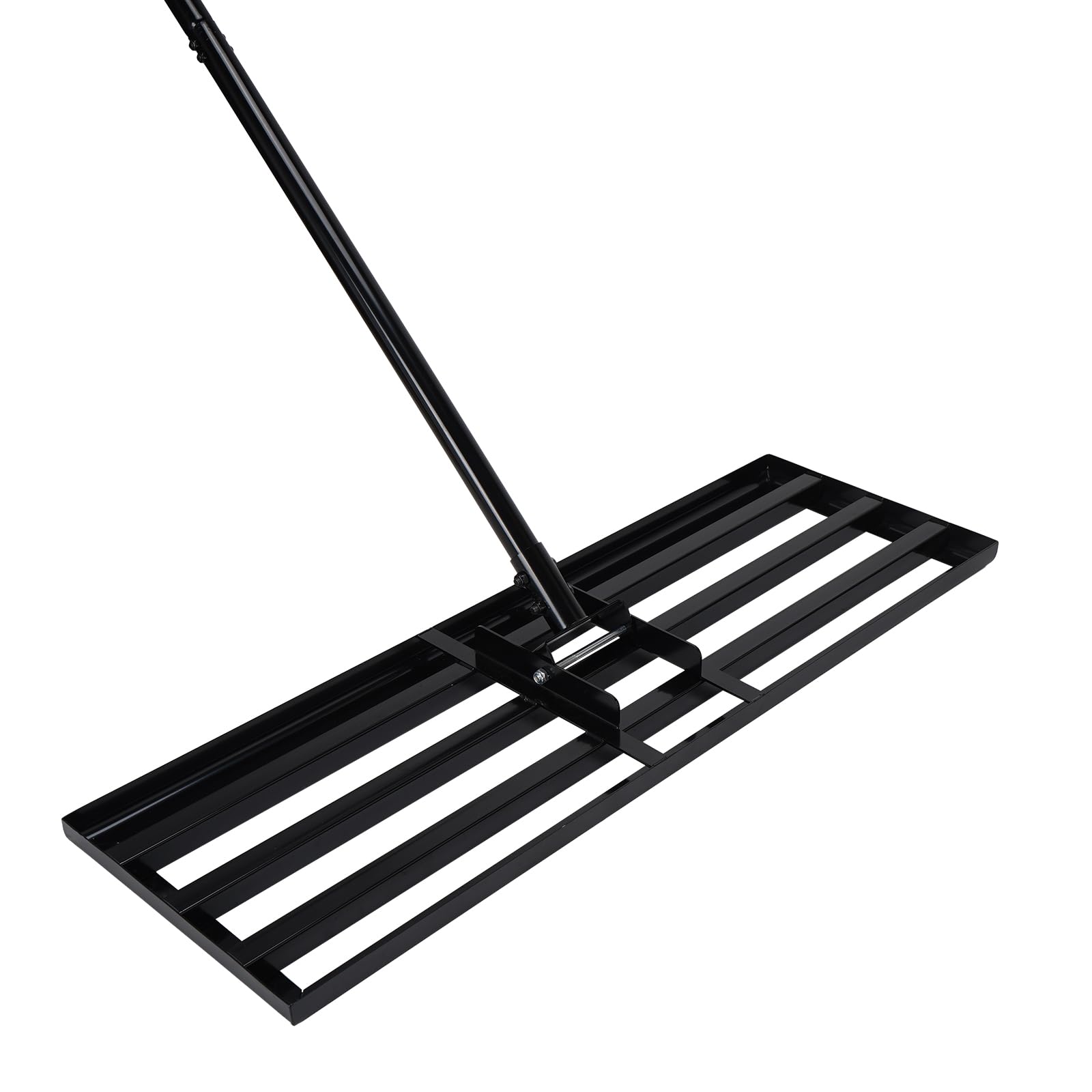 Rasenrakel 90 x 30 cm, Rasenrechen mit 190 cm Edelstahlstiel, Rasennivellierer zum Sanden und Einebnen von Rasen, Nivellierrechen für Garten und Golfplatz