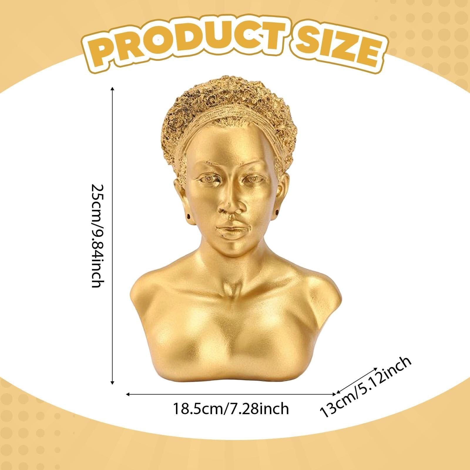 Desktop Figures Stojak Rzeźba Magazyn Żywica Łańcuch Stojak Manekin Model Biust Biżuteria Akcesoria do Dekoracji Domu (Gold)