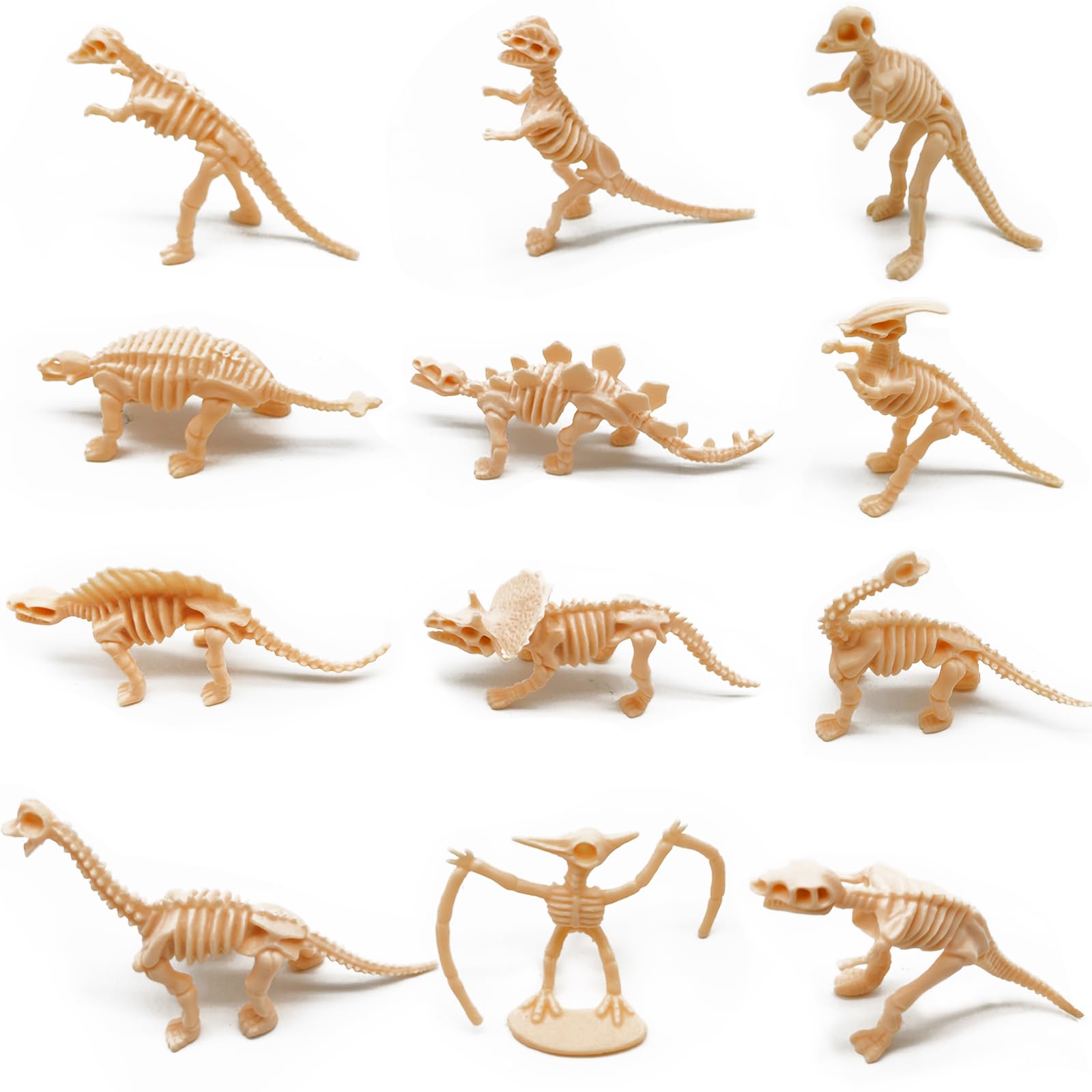 HAPTIME Easter Basket Stuffers, Prefilled Easter Eggs Fillers for Toddler, 12Pcs Dinosaur Fossil Toys for Kids 2-4 3-5, Easter Toys Small Dino Figures Party Favors, Easter Basket Ideas Gifts