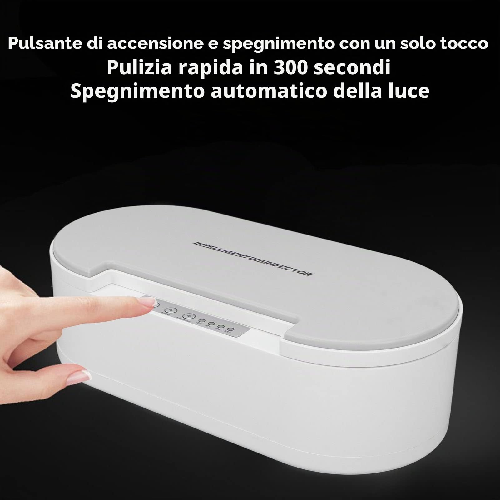 Scatola per la Pulizia, Scatola Automatica per Aromaterapia con Trasmissione Vocale Rapida a 360 Gradi per Strumenti per Nail Art, Scatola per la Pulizia della Lampada per la Pulizia dei Pennelli di