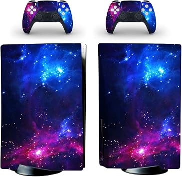 PS5 Dijital S r m Konsol 2 Kumandal  Tam Kapak Vinil Kaplama  kartmalar  Galaksi Playstation 5 Dijital Konsol Uzay Mor
