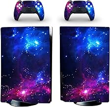 PS5 Digital Edition Console 2 Controllers Full Cover Vinyl Skin Decals Stickers Galaxy for Playstation 5 Digital Console Space Purple