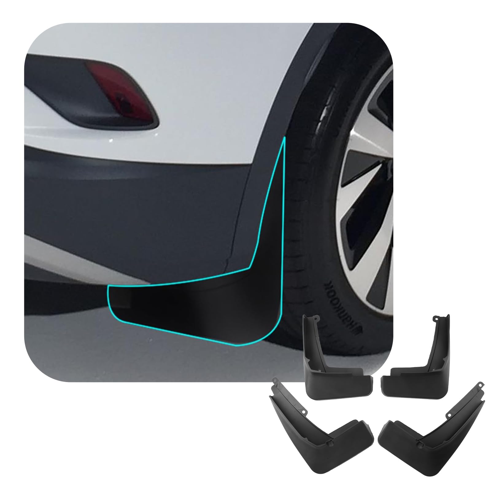 [4 Stück] CDEFG Kompatibel mit VW ID.4 ID4 ID.5 ID5 GTX Pro 2020-2024 2025 Schmutzfänger Schlamm spritzwassergeschützte Platte Spritzschutz Kotflügel Auto Zubehör