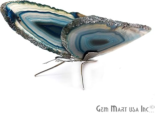 Miniatura 2 de Mariposa rebanada de ágata verde azulado, decoración del hogar, decoración boho, rebanada de ágata, alas de mariposa, geoda de ágata, mariposa de