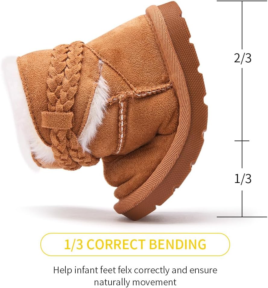 BMCiTYBM Girls Boys Snow Boots Warm Winter Fur Lined Baby Shoes (Infant/Toddler/Little Kid) - Image 4