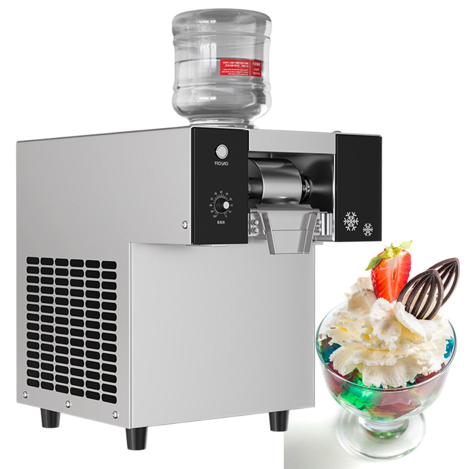 Komercyjna maszyna do lodu Snowflake, Maszyna do lodu Snowflake, Maszyna do golenia lodu Snowflake ze stali nierdzewnej do baru przekąskowego, Regulowana prędkość,Dailyoutput177lbs80kg