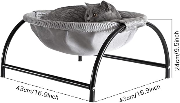 Amazon 猫ベッド ペットハンモック 犬猫用ベッド 自立式 猫寝床 ネコベッド 猫用品 ペット用品 丸洗い 安定な構造 取り外し可能 通気性 組立簡単 室内 戸外 グレー Junspow ベッド ソファ 通販