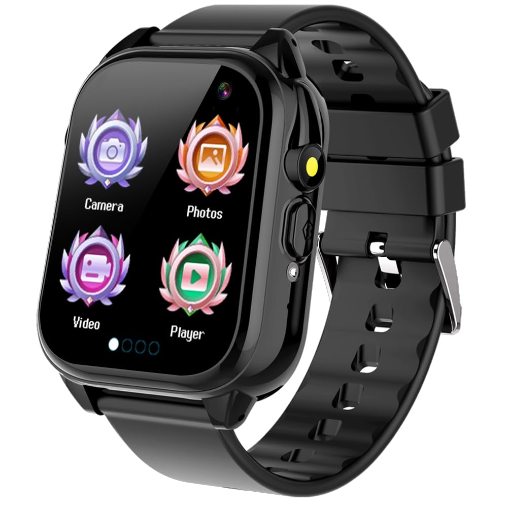 Kids Smart Game Watch with IP67 Waterproof 26 Puzzle Game 1.44'' HD Touchscreen Camera Video Music Pedometer Alarm Clock Calculator Christmas Learning Toy Gift for Girls Boys 3-12 Years Old