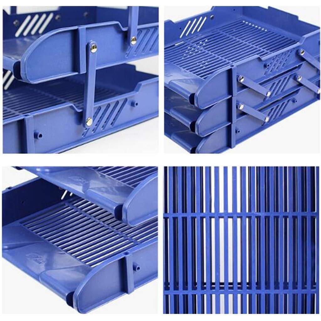 Bandeja organizadora de cartas de plástico apilable para soporte de archivos de carga frontal, organizador de documentos de escritorio y almacenamiento de papel