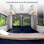 Shreem Linen Microfibre RV Ensembles de feuilles, 72x75 Court Roi, Bleu Marine Solide - Convient aux matelas jusqu'à 8 Inches profond, 4 Pièce RV Draps pour camping-cars, campingcars et remorques de voyage