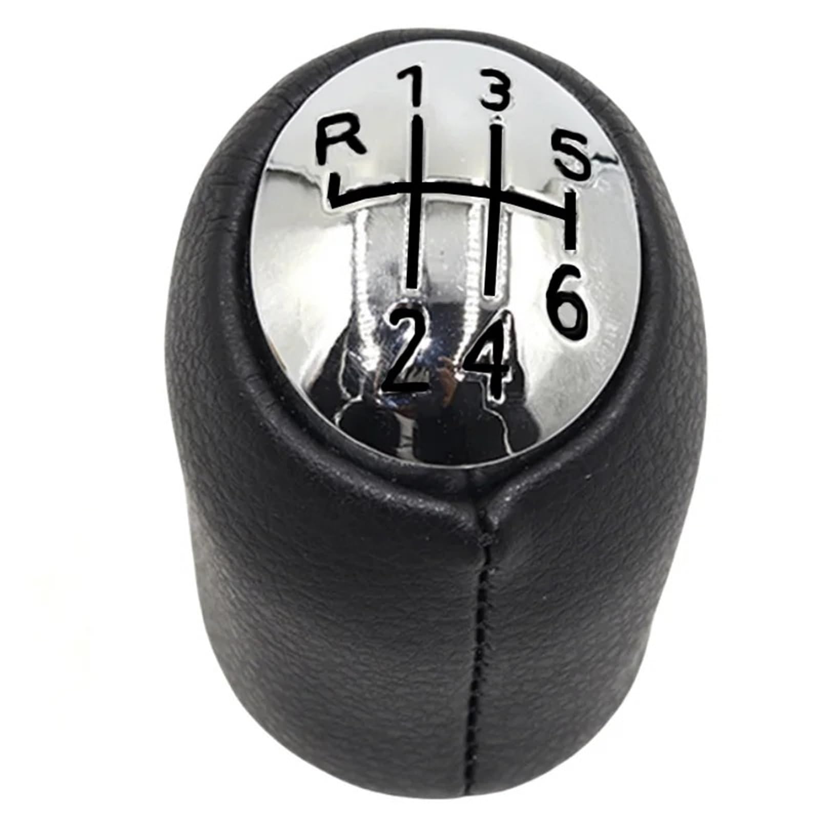 Nuqouhi Chrome Black For Avantime 2001 2002 2003 2004 Gear Shift Knob Gearbox Stick Shifter Leather Manual Selector Handle Ball(Chrome Black)