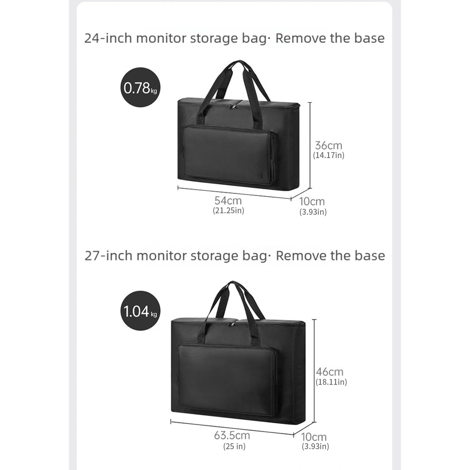 Funda protectora ligera para monitor de 61.0 cm / 68.6 cm con cómoda funda de asa