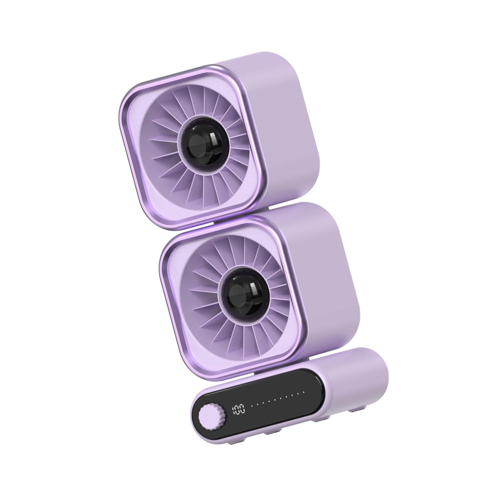 Uqezagpa Purple Compact Two Head Desk Fan Featuring 100 Speed Settings And Digital Display For Home Dormitory Use Individual Fan