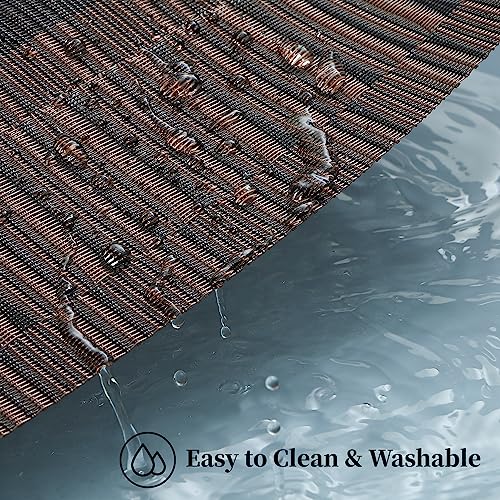 Leetaltree-Brown-with-Black-Striped-Placemats-Set-of-8-Heat-Resistant-Non-Slip-Place-mats-for-Dining-Table-Washable-Durable-PVC-Vinyl-Woven-Table-MatsBrown-Stripe-8 Leetaltree Brown with Black Striped Placemats Set of 8 Heat Resistant Non Slip Place mats for Dining Table Washable Durable PVC Vinyl Woven Table MatsBrown Stripe 8