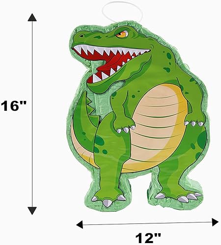Miniatura 7 de Piñata de dinosaurio para fiesta de cumpleaños de niños, suministros de fiesta de cumpleaños para niños, fiesta temática de dinosaurios, 12 x 16 x 3