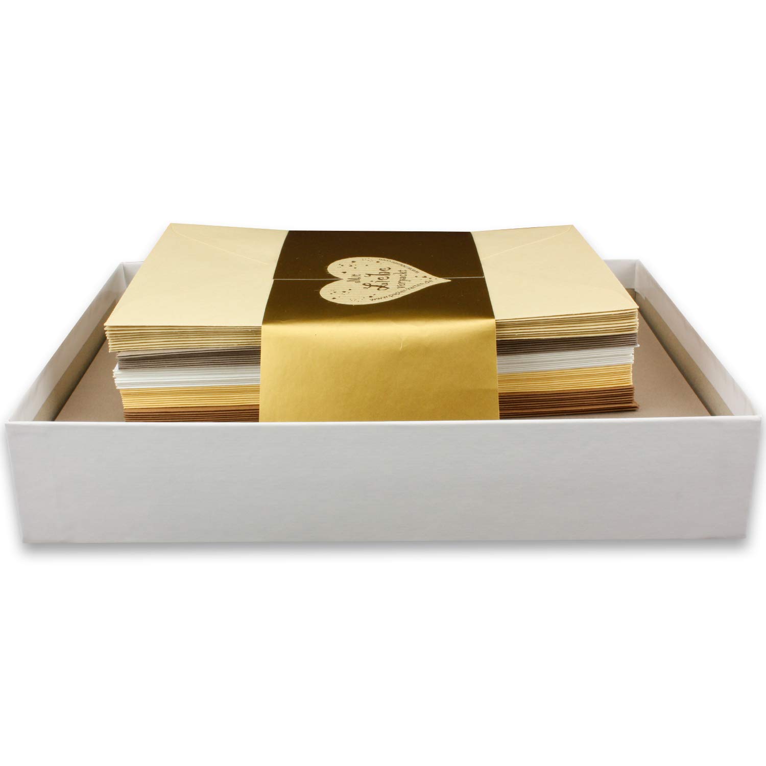 50x Coloured cards blank with matching envelope and inserts in cream in DIN A6 DIN C6 - natural colours ideal for invitations and gifts