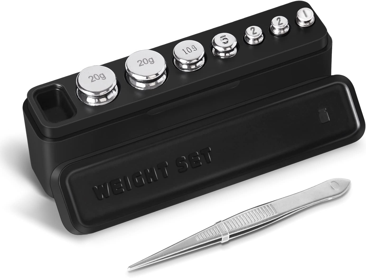 Fuzion Calibration Weights 60g Total, M1 Class 1g 2g 5g 10g 20g Stainless Steel Scale Calibration Weight Kit, Calibration Weight with Storage Box, Tweezers for Digital Scale Gram Scale Balance