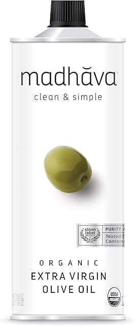 Madhava Organic Olive Oil, 1L Tin, 100% Pure, Single Source, Traceable, ...