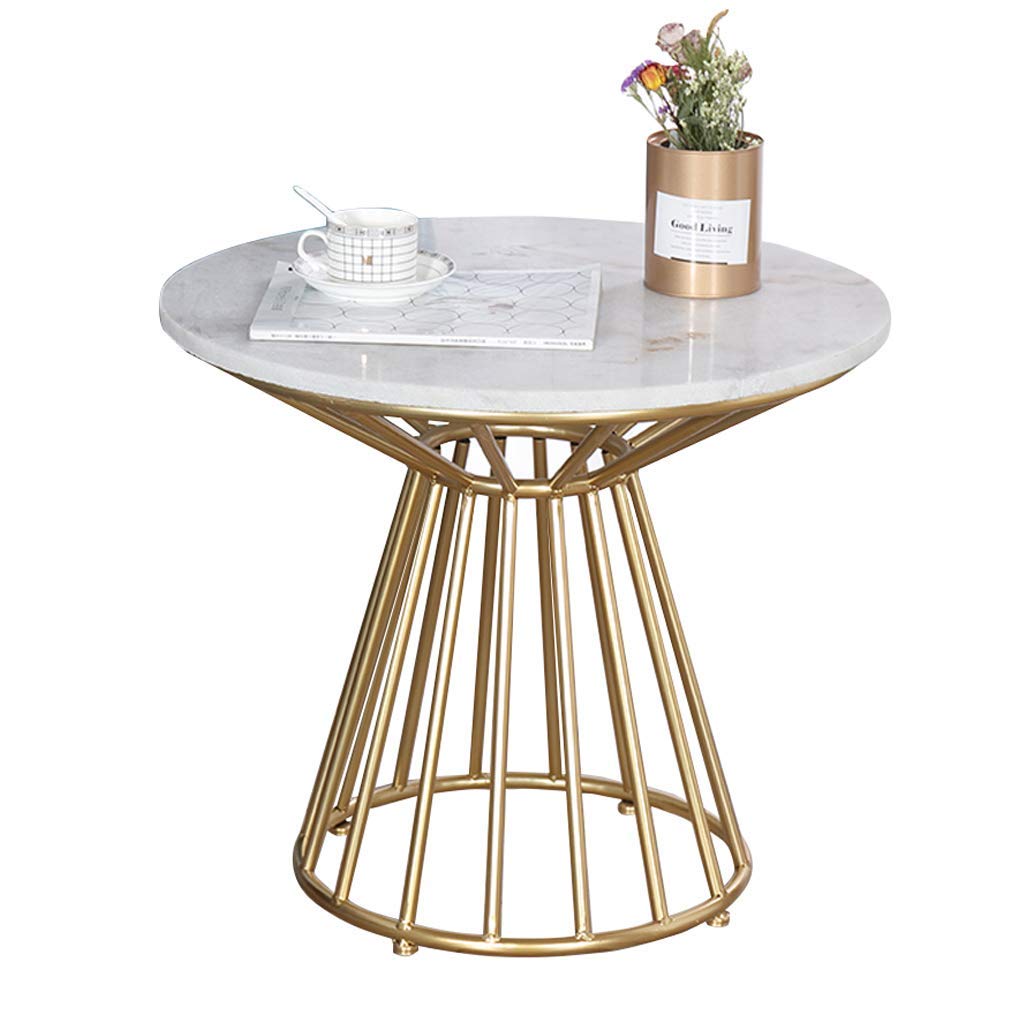 Table basse ronde en marbre et table d'appoint de salon moderne hauteur 50 cm