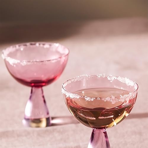 Honeydak 2 vasos Ramona Coupé vintage Art Déco, copas de cóctel y champán, colección moderna de cristalería para bebidas de bar para daiquiri,