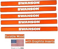 Vista 5 de Swanson Tool Co CP700 - Paquete de 5 lápices de carpintero Swanson naranja brillante con grafito negro