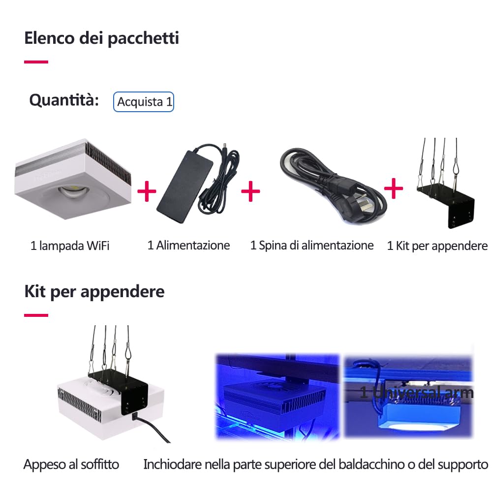 PopBloom RL90 reef light pantalla acuario marino led para acuario marine reef luz lampara acuario marino 60cm acqua salata