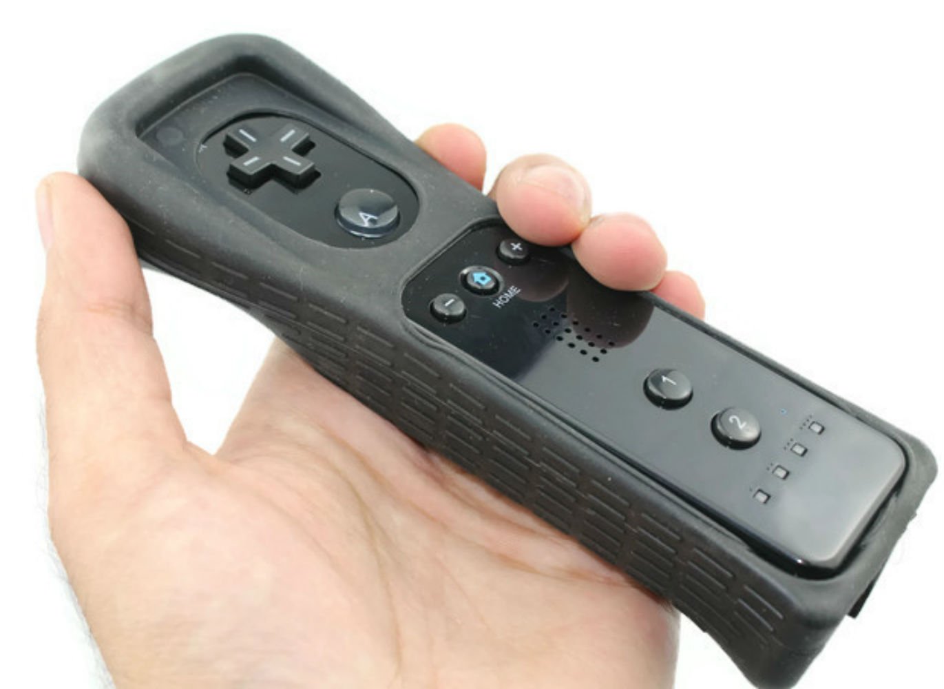 AMGGLOBAL® 2 x Nunchuck 2 x pilot zdalnego sterowania Nunchuk do pilota Nintendo Wii WII + darmowa silikonowa osłona różowa czarna niebieska czerwona wiązka (czarna)