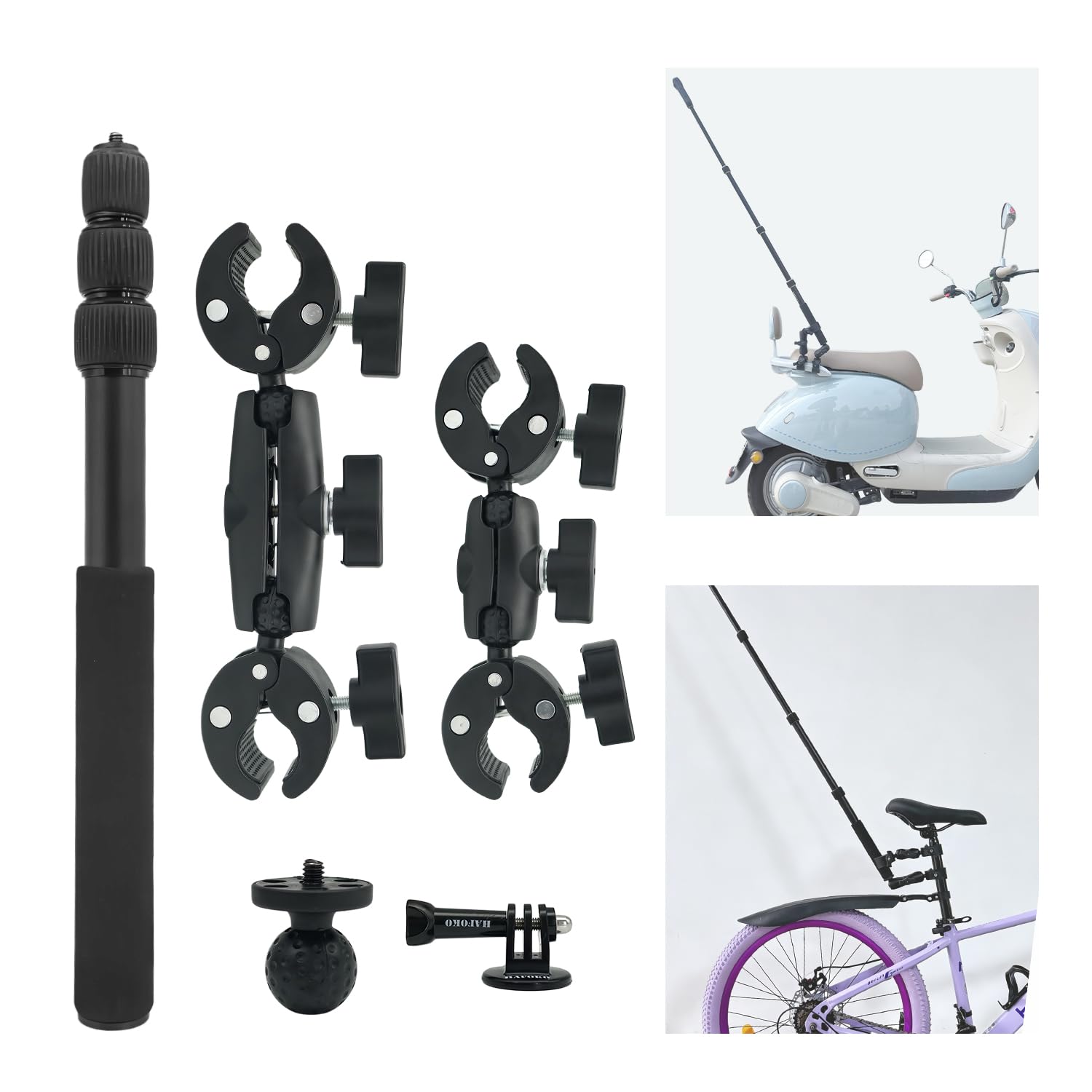 Motorrad Kamera Halterung 43" Stick Kompatibel mit Insta360 X5-X(Schwarz)